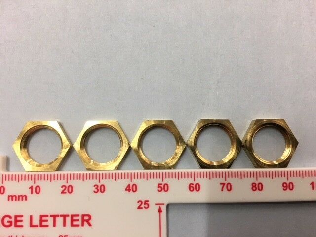 Set Of 3 Brass Hex Locknuts For Lamp Pipe – Lamp Part 55213J