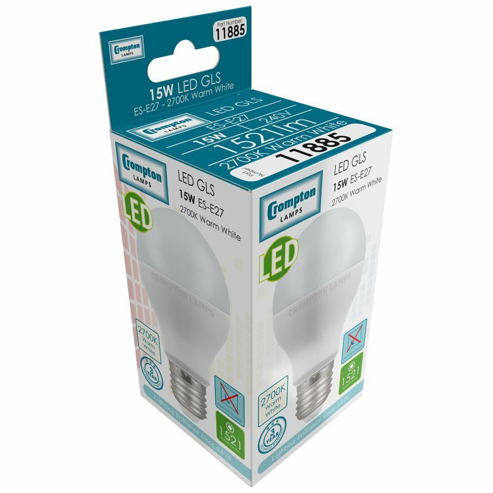 thumbnail interactive-video image 1 of Glolux 15W LED GLS Light Bulb E27 - Warm White 1200 Lumens, Non-Dimmable, Frosted 1 of 5