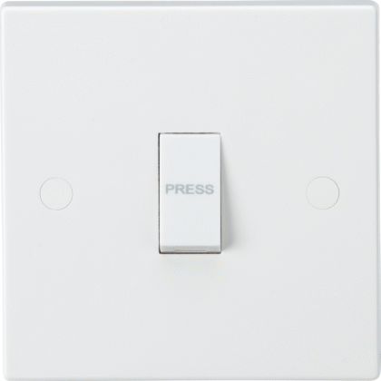 10AX Single 1 Gang 2 Way Retractive Light Switch PRESS White