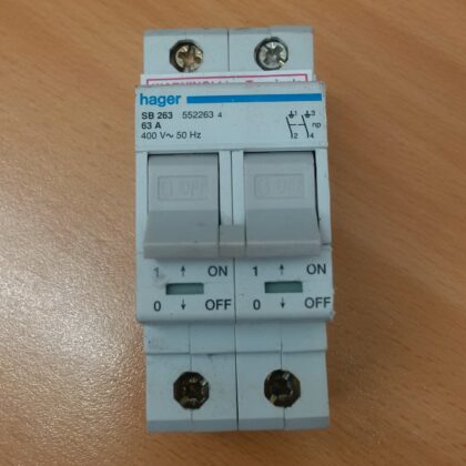 Hager 63A Double Pole Switch Disconnector SB263