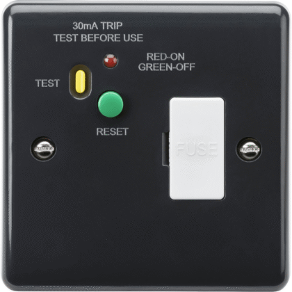 13A Single Gang RCD Fused Spur Unit 30mA Type A Part M Compliant Knightsbridge