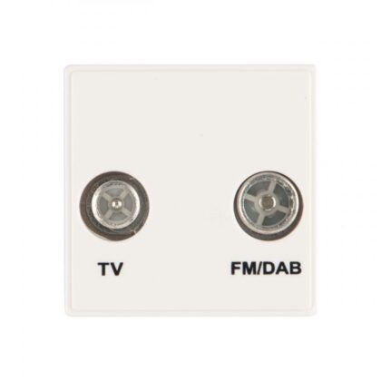 Arlec 2 Gang TV & FM/DAB Radio Euro Data Grid Module White 7829GB