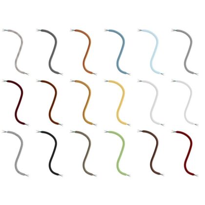 2 Core Coloured Fabric Flexible Bendy Tube Cable 30cm 60cm 90cm Creative Cables