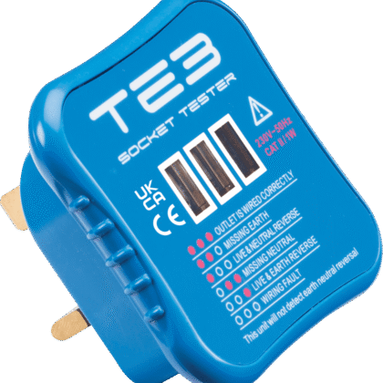 UK Mains Socket Tester 240V Polarity Test 3 Pin Plug Electrical Wiring TE3