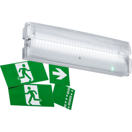 LED Emergency Bulkhead Light Fire Exit Sign 3W IP65 Maintained Non-Maintained