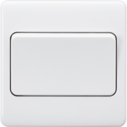 10AX Single 1 Gang Intermediate Wide Rocker Light Switch White Curved Edge