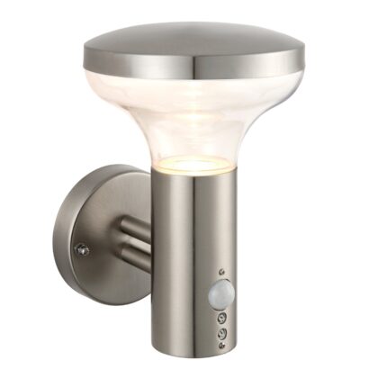 Modern Outdoor Wall Light with PIR 4.6W GU10 Stainless Steel Saxby Roko 67702