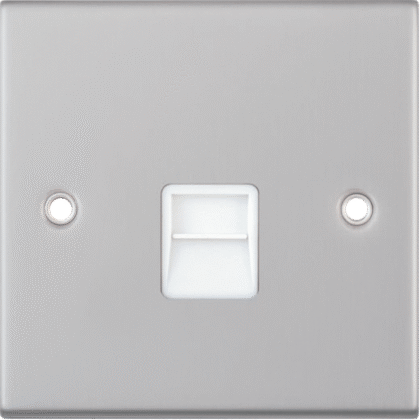 Single Gang Master Telephone Socket Satin Chrome Selectric 5M DSL138 - 2 pack