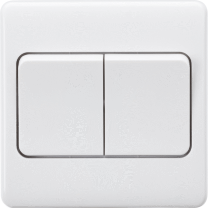10AX Double 2 Gang 2 Way Wide Rocker Light Switch White Curved Edge
