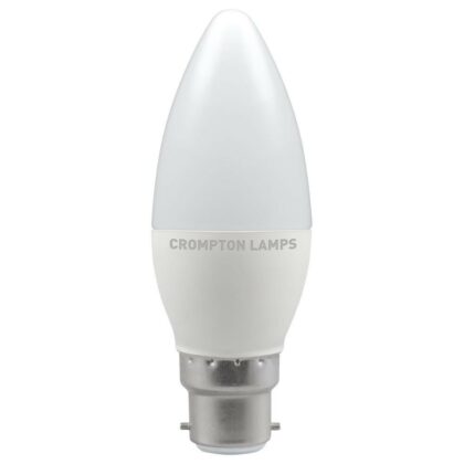 x2 LED Dimmable Candle Light Bulb 5W B22 Cool White 4000K Crompton 13506