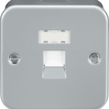 Single Gang Metal Clad RJ45 Network Socket Outlet Knightsbridge MRJ45