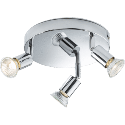 Triple Indoor Wall or Ceiling Spotlight 50W GU10 Chrome Knightsbridge