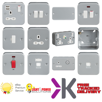Metal Clad Electrical Switches and Plug Sockets Industrial Workshop Garage MLA