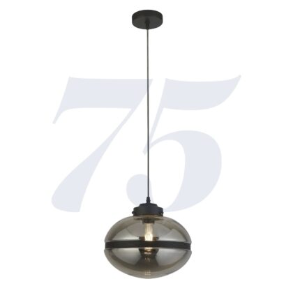 Smoked Glass Ceiling Pendant Light Fitting 40W E27