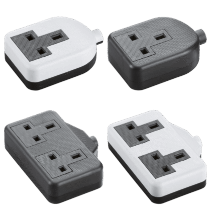 Trailing Socket High Impact Rubberized Extension 13A 1 or 2 Gang