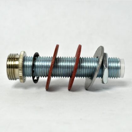 M10 10mm Nickel Lampholder Fixing Kit 50mm Threaded Rod with Hex Nut and Washers