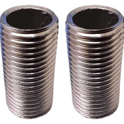 M10 10mm Diameter Silver Chrome Tube Nipple 2cm Length Allthread x2
