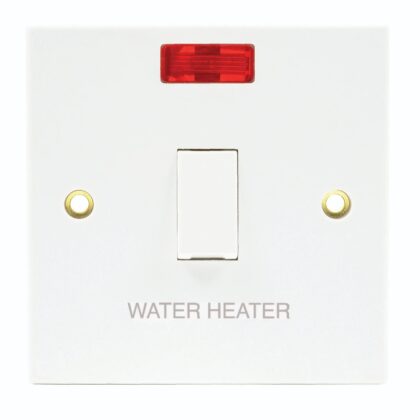 Square Edge 20A Double Pole Switch /Neon Water Heater NLSQ8320/SNWH