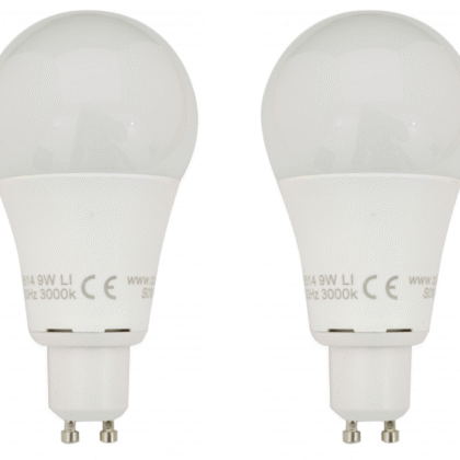 TP24 8514 9W frosted GLS LED light bulb warm white 1000 lumens L1/GU10 cap X2