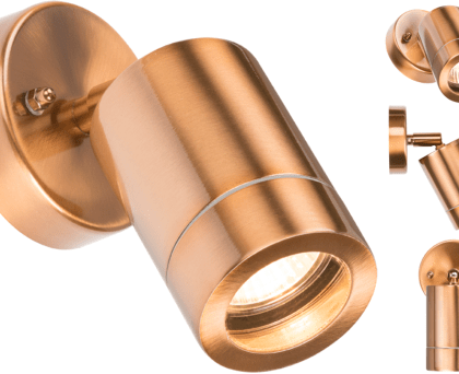 KNIGHTSBRIDGE 230V IP65 GU10 35W Adjustable Wall Light - Copper Colour WALL3LC