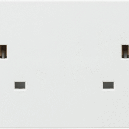 13 Amp Double 2 Gang Unswitched Plug Socket White