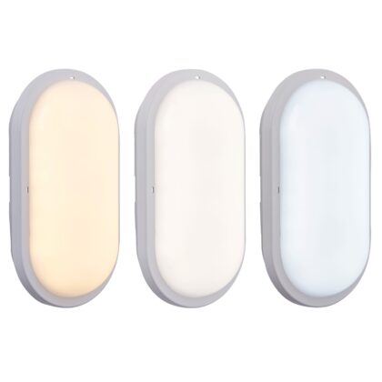 LED Oval Sconce Outdoor Bulkhead Wall Ceiling Light 15W CCT IP65 Saxby