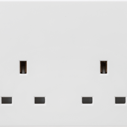 13A 2G DP Switched Socket with Twin Earths and Outboard Rockers