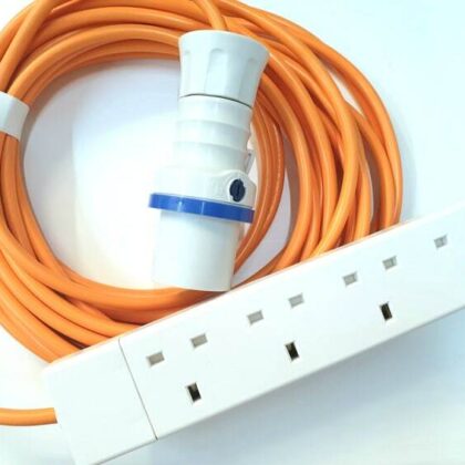 8m Caravan Camp Boat Marine Ext Lead Electric Hook Up Cable Adaptor 4 Way 16a