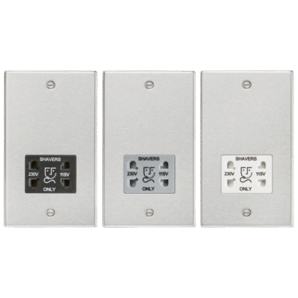 115/230V Dual Voltage Shaver Socket Brushed Chrome Knightsbridge