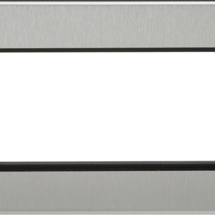 4 Gang Euro Data Module Front Plate Brushed Chrome Screwless Low Profile