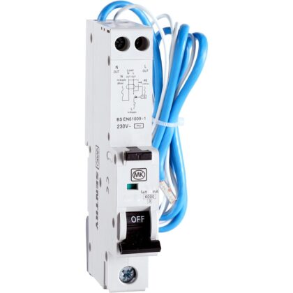 MK Sentry 6-50A Type C Single Pole RCBO 30mA