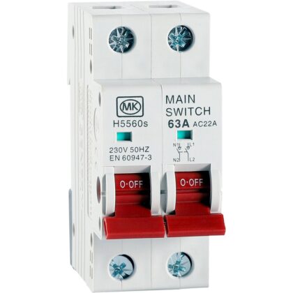 MK Sentry 63A Double Pole Mains Switch Disconnector 230V H5560S