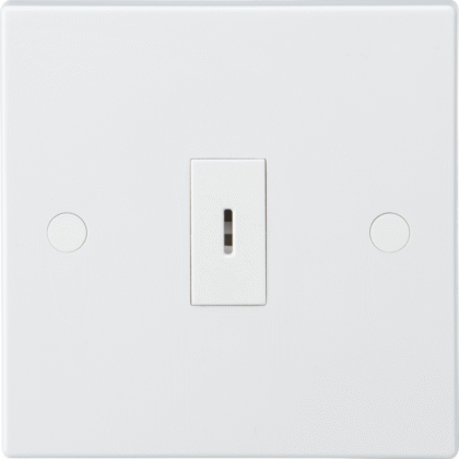 10AX Single 1 Gang 2 Way Key Switch White