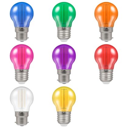 2 X LED Coloured Filament Golf Ball Light Bulb 4.5W B22 or E27 Crompton