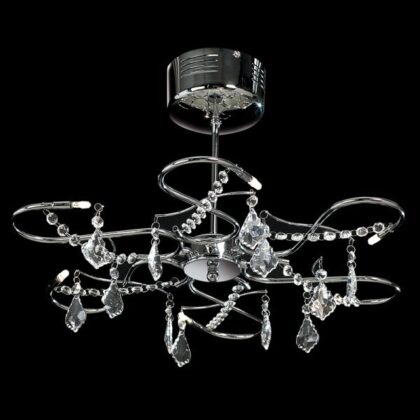 Polished Chrome and Glass Ceiling Light 6x 20W G4 Endon 214-6CH