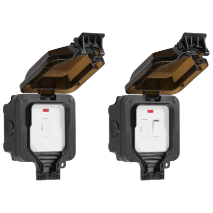 Outdoor Weatherproof Switched or Unswitched Fused Spur Unit with Neon IP66 13A