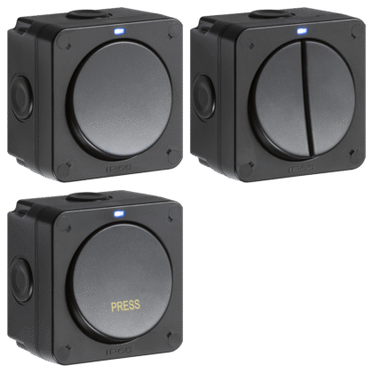 Outdoor Weatherproof IP66 1 or 2 Gang Single Pole Switch 20A Knightsbridge