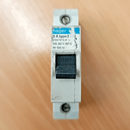 Hager 5A Type 2 Single Pole MCB M3 240/415V M106