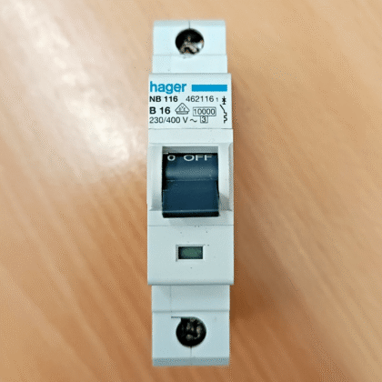 Hager 16A Type B Single Pole MCB B16 230/400V NB 116