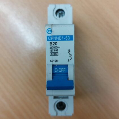CPN 20 Amp Type B Single Pole MCB B20 230/400V CPNNB1-63 50108