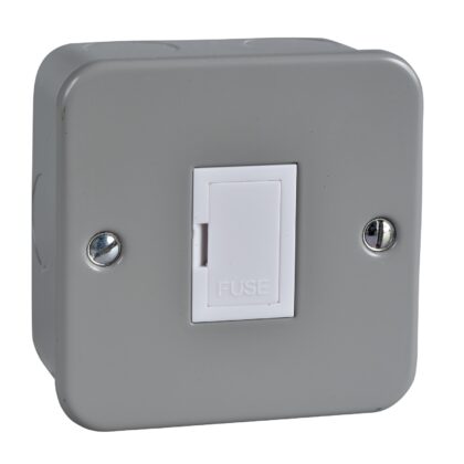13A Single Gang Metal Clad Unswitched Fused Spur Connection Unit Schneider