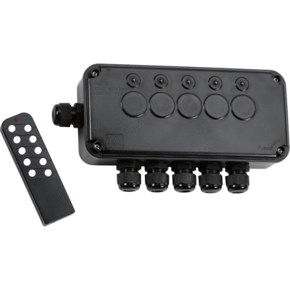 5 Way Weatherproof Switch Box with Remote Control IP66 Waterproof Knightsbridge