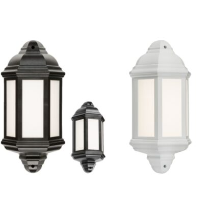 LED Outdoor Half Lantern Wall Light 8W Cool White 4000K Knightsbridge