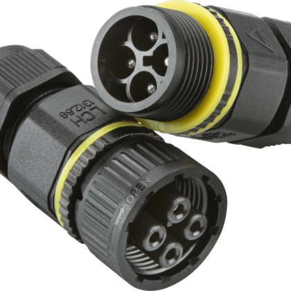 16A 4 Pole Weatherproof Plug and Socket Connector IP68 Waterproof Knightsbridge