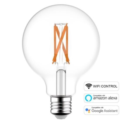 LED 125mm Smart WiFi Filament Light Bulb 6.5W E27 Warm White CCT