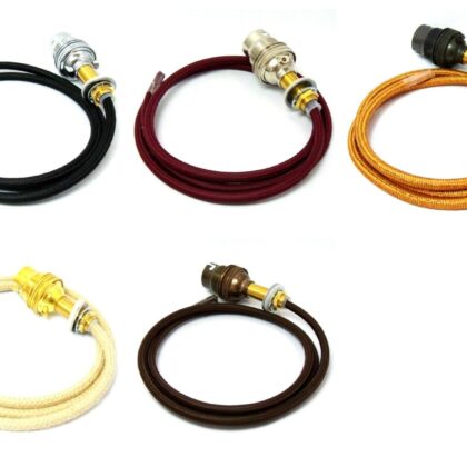Table Lamp Rewire Kit Round Fabric Cable BC B22 1/2" threaded rod
