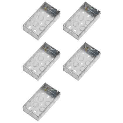 35mm Double 2 Gang Galvanised Steel Socket Back Box Knightsbridge Pack of 5
