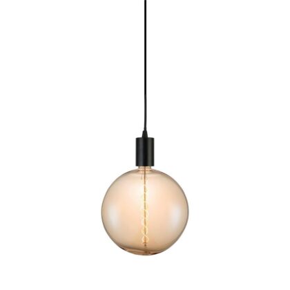 LED Amber Glass Spiral Filament Globe Light Bulb 8W E27 Warm White 2200K
