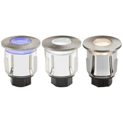 LED Recessed Bathroom Wall or Shelf Light Brushed Steel 0.6W Knightsbridge