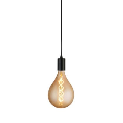 LED Amber Glass Spiral Filament Giant Light Bulb 8W E27 Warm White 2200K